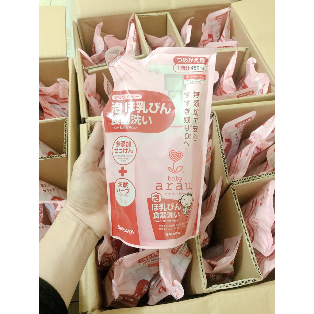 [FREESHIP]- Nước rửa bình sữa ARAU Nhật chính hãng Hà nội, nước rửa đồ chơi an toàn cho bé